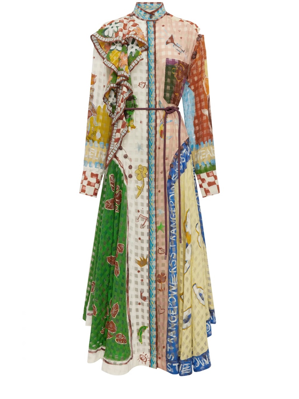 Alemais Multicolor Patchwork Maxi Shirtdress
